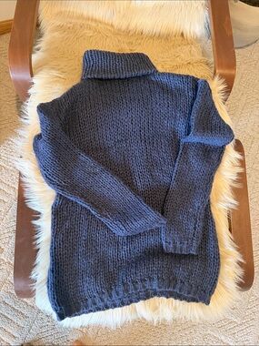 Lovers + Friends Chunky Navy Turtleneck Sweater